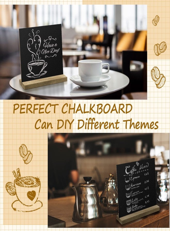 Queekay 36 Pcs Mini Chalkboard Signs Tabletop with Stand 5 x 6 Inch Wooden Chalkboard Sign Vintage Chalk Board Sign Decorative Centerpieces for Food Signs Table Numbers Message Boards Party Supplies - Image 4