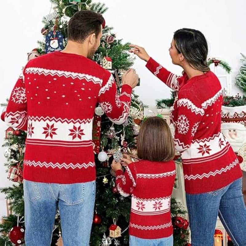 Loquat Family Ugly  Sweaters Cute Long Sleeve Crew Neck Reindeer Knitwear Pullover Top Fall Winter Clothes - Image 3