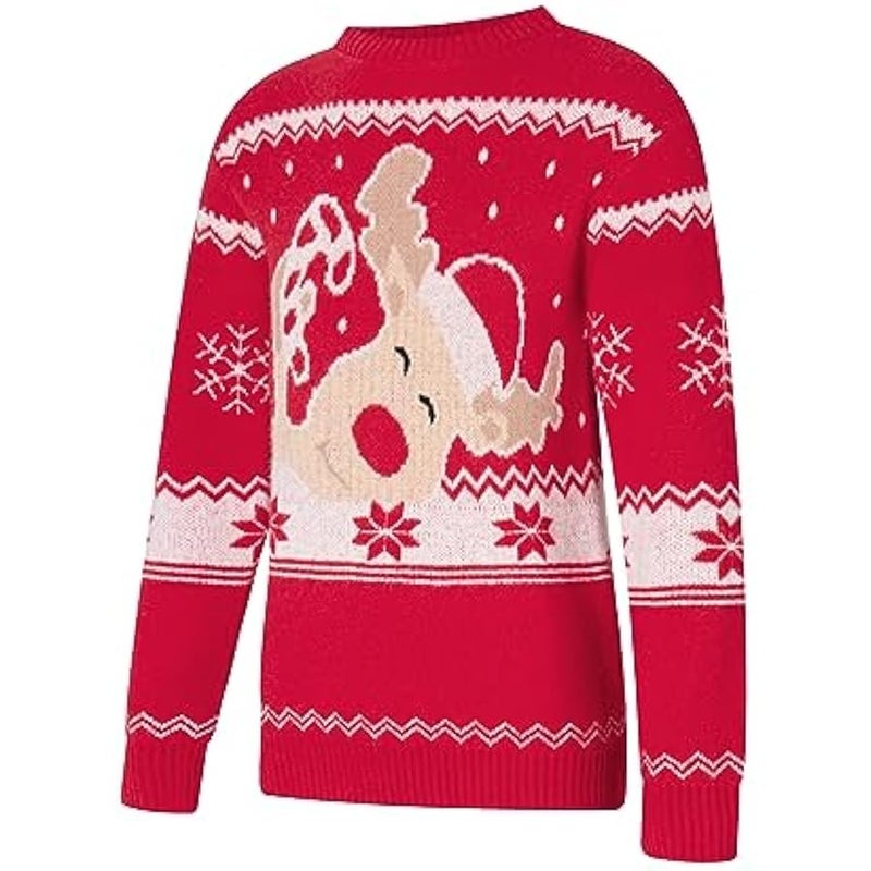 Loquat Family Ugly  Sweaters Cute Long Sleeve Crew Neck Reindeer Knitwear Pullover Top Fall Winter Clothes - Image 4