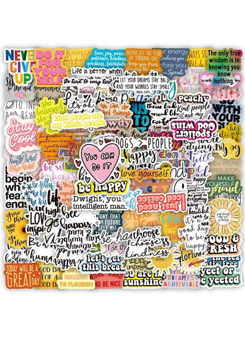 100 PCS Inspirational Words Stickers For Motivational Quote Stickers For Teens And Adults Trendy Vinyl Positive Sticker For Water Bottles Book Laptop