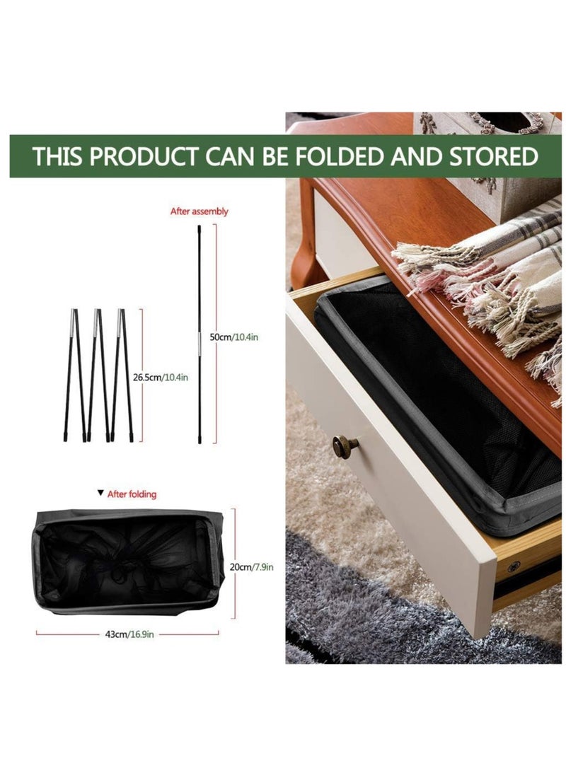 Arabest Laundry Basket on Wheels, Waterproof Slim Laundry Storage Hamper Corner Storage Bag Collapsible Tall Dirty Laundry Hamper Flexible Handle Laundry Box for Bedroom, Hotel, 40L (Dark Gray)  - Image 4