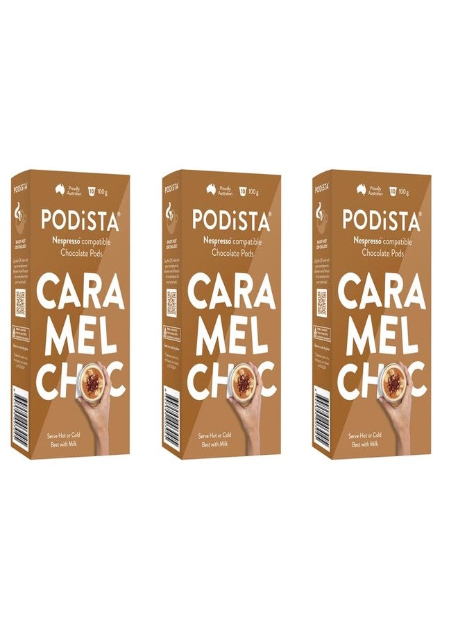 PODiSTA Hot Chocolate Nespresso Compatible Capsules Hot Cocoa Pods - Caramel Infusion - 10 Pod Package - Image 1