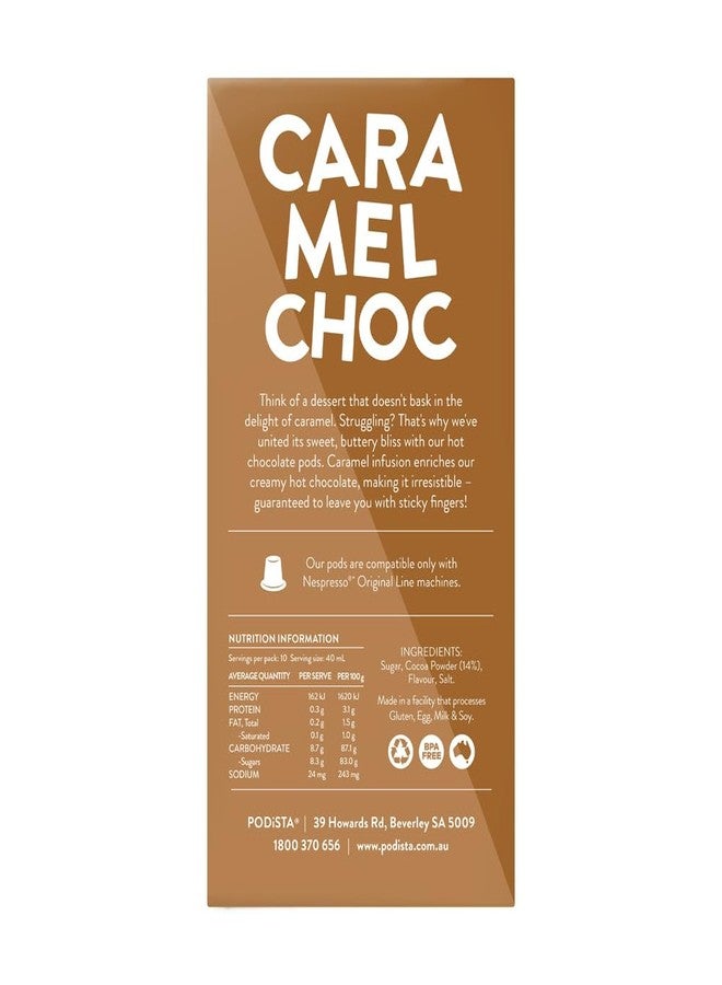 PODiSTA Hot Chocolate Nespresso Compatible Capsules Hot Cocoa Pods - Caramel Infusion - 10 Pod Package - Image 3