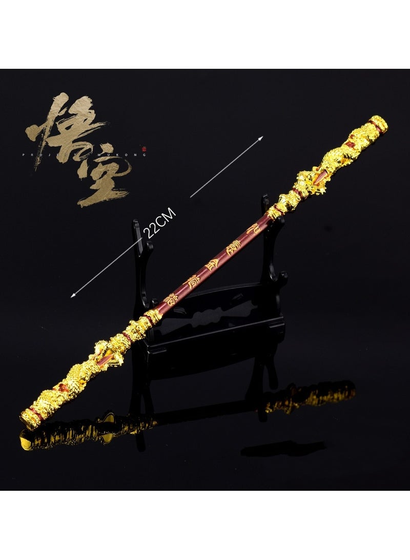 Wukong "Black Myth Wukong" Ruyi Golden Hoop All-metal Crafts Ornaments Gold 22CM  - Image 1
