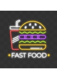 Fast Food Neon Light Restaurant Fast Food Shop Snack Multicolour LED