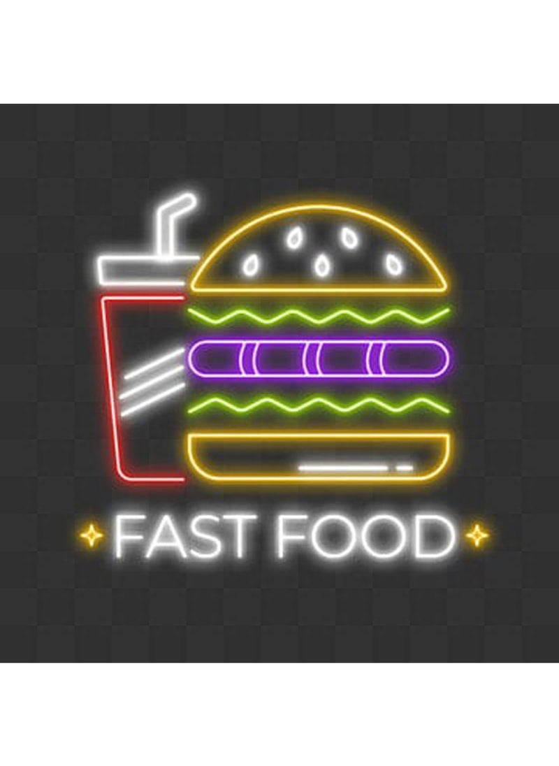 BPA - Fast Food Neon Light Restaurant Fast Food Shop Snack Multicolour LED - Image 1
