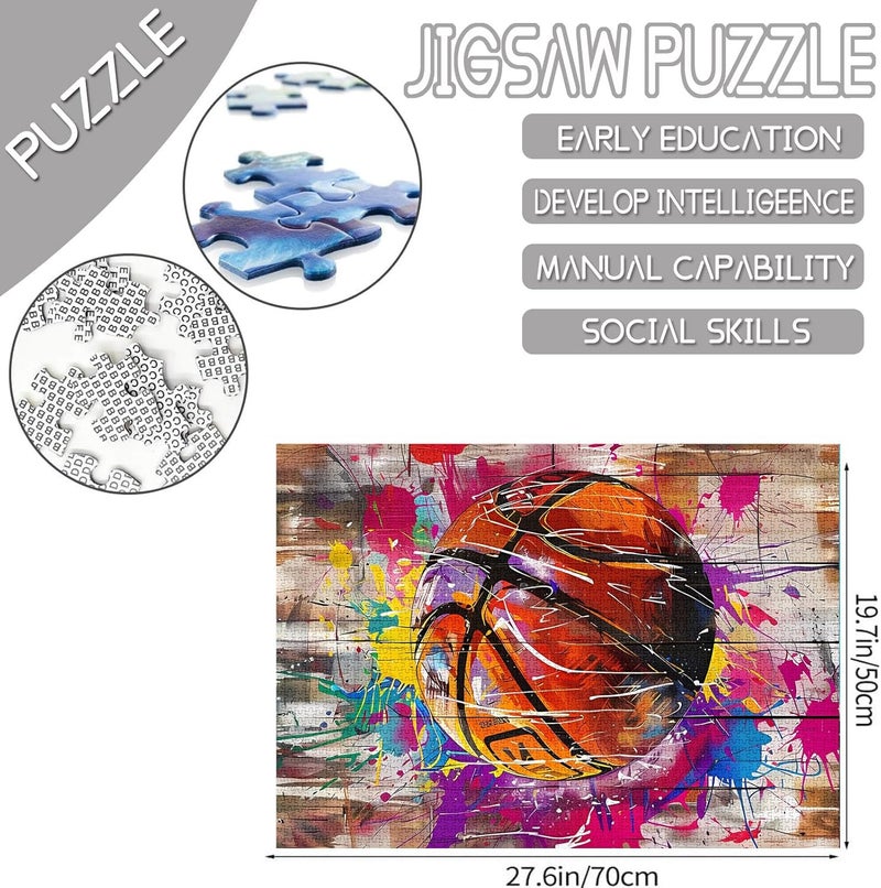 Tucocoo 1000 Piece Jigsaw Puzzles for AdultsSports Graffiti Basketball Jigsaw PuzzlesFunny Ball Sports Graffiti Street Banksy PuzzleChallenging Family Activity Perfect for Game NightsPuzzle Wall Art Decor - Image 3
