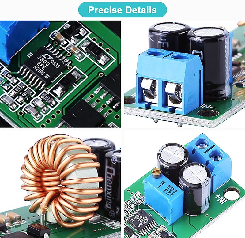 REES52 DC-DC Buck Converter Step Down Module, DC 6.5V-60V to 1.25-30V 10A Adjustable Power Supply Voltage Regulator Module, Voltage Step Down Converter Board - Image 5