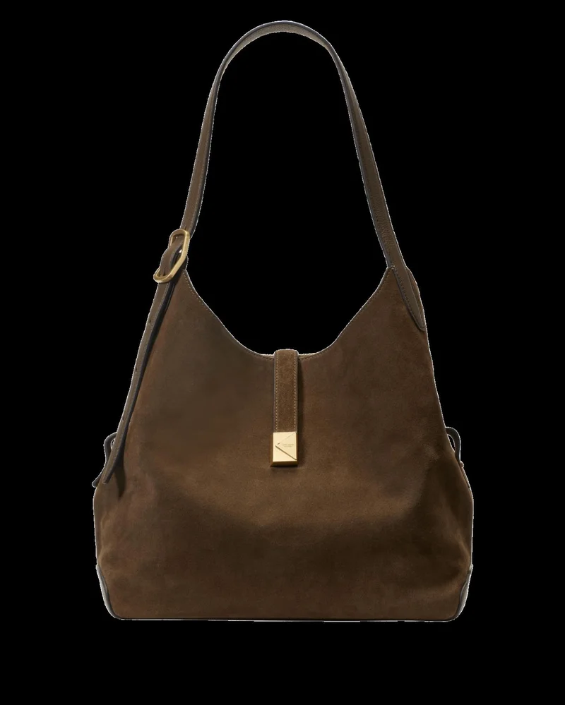 Kate Spade Deco Pebbled Leather And Suede Large Shoulder Bag