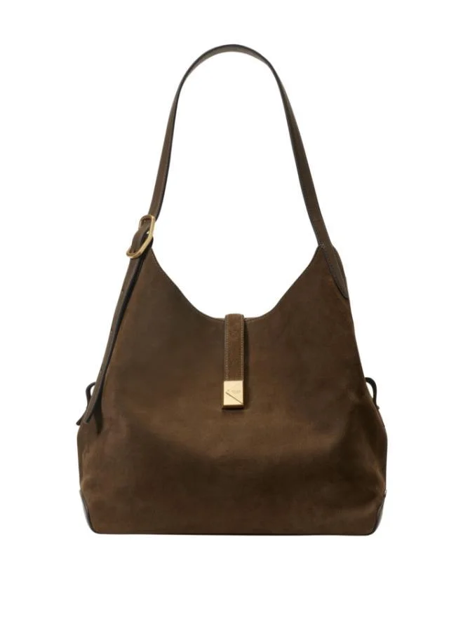 Kate Spade Deco Pebbled Leather And Suede Large Shoulder Bag