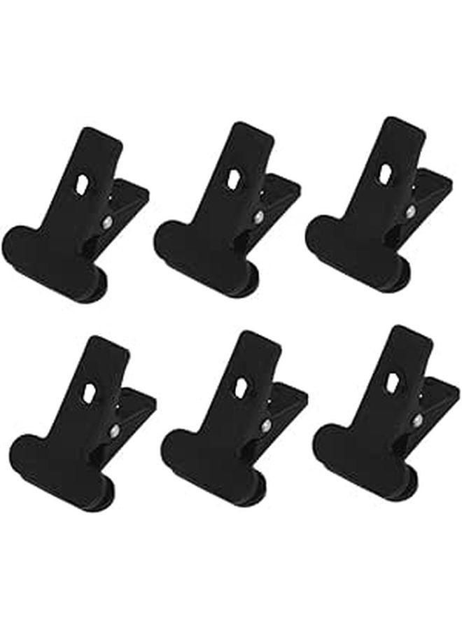 Spring Clamp Set 6 Pieces Heavy Duty Nylon Backdrop Clips For Photography Backgrounds C Stands Canvas Muslin Video Photo Studio Equipment Accessories Black - Image 1
