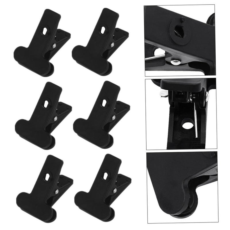Spring Clamp Set 6 Pieces Heavy Duty Nylon Backdrop Clips For Photography Backgrounds C Stands Canvas Muslin Video Photo Studio Equipment Accessories Black - Image 4