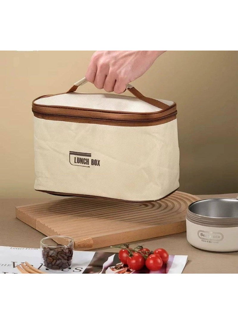 Premium Thermal Lunch Box Set - Large Capacity 304 Stainless Steel Stackable Food Containers with Insulated Cooler Bag - 100% Leak-Proof - Perfect for Work, School, and Travel. - Image 2