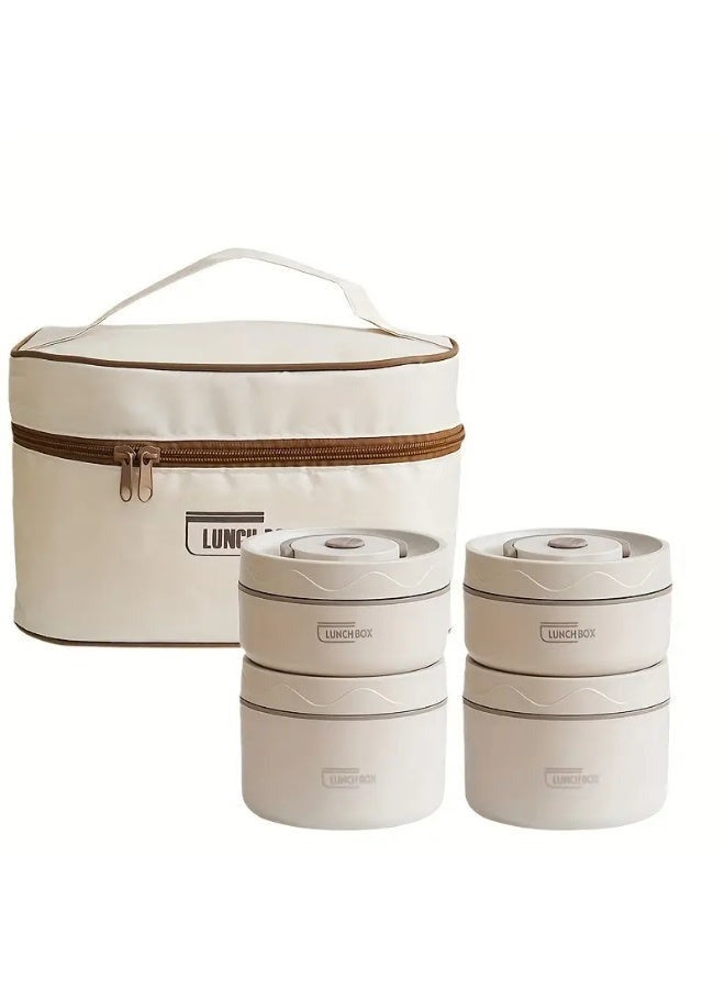 Premium Thermal Lunch Box Set - Large Capacity 304 Stainless Steel Stackable Food Containers with Insulated Cooler Bag - 100% Leak-Proof - Perfect for Work, School, and Travel. - Image 1