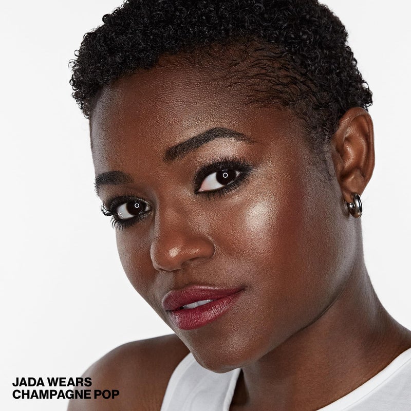 Smashbox X BECCA Shimmering Skin Perfector Pressed Highlighter | Creamy Formula that Melts into Skin for a Natural, Radiant, Glow-Boosting Highlight, 0.09 Ounce, Champagne Pop Mini - Image 3