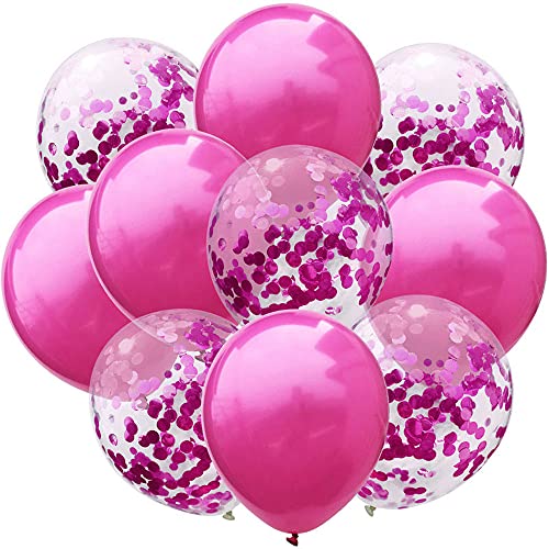 Crackles Pink HD Metallic Chrome & Clear Confetti Shining Glitter Balloons Set For Birthday, Anniversary, Welcome and All Party Celebration Decoration Supplies (A Set Of 10 Pcs), Gold, Large (P-PCONFETTI-45-IP) - Image 2