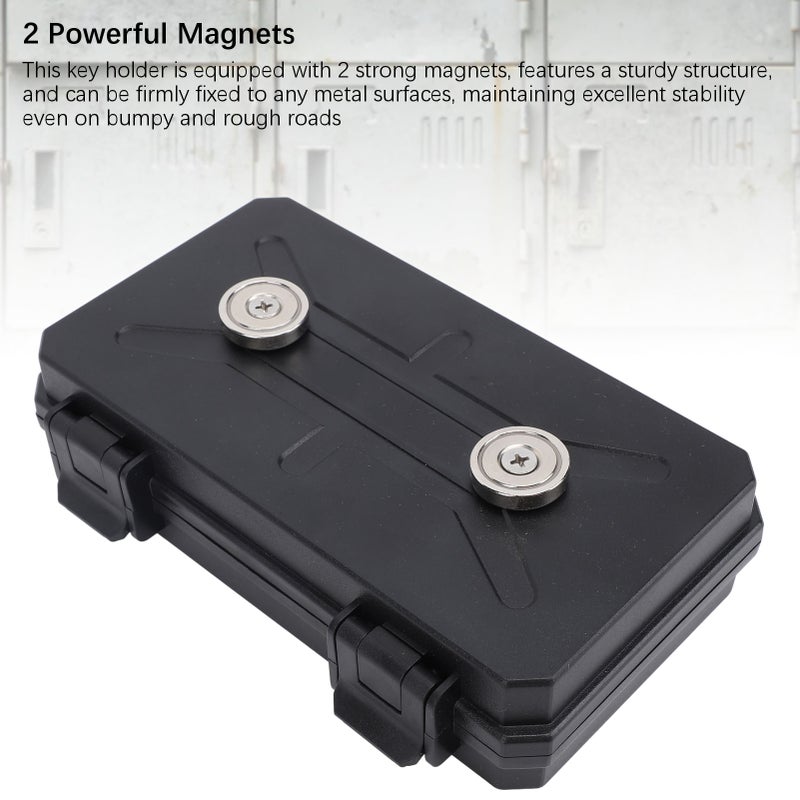 Magnetic Key Box Under Car Concealed Holder Tool Storage Organizer for Security Labels Door and Car Keys 19x12.5x4.7cm - Image 2