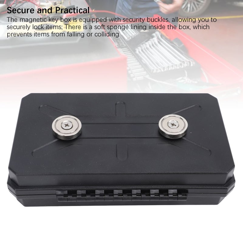 Magnetic Key Box Under Car Concealed Holder Tool Storage Organizer for Security Labels Door and Car Keys 19x12.5x4.7cm - Image 3