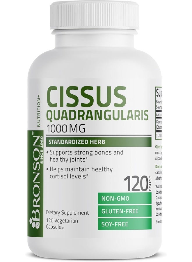 برونسون كبسولات مستخلص سيسوس كوادرانجولاريس بتركيز 1000 مجم - عظام قوية ومفاصل صحية - غير معدلة وراثيًا، 120 كبسولة نباتية - Image 4