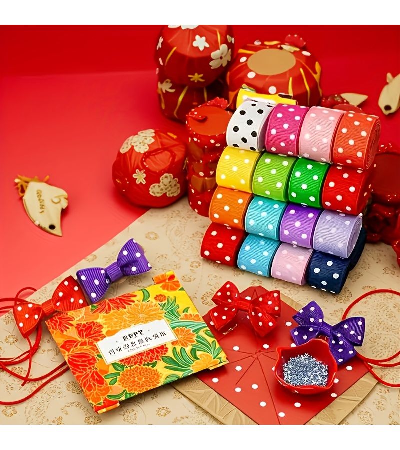 Rose Red Polka Dot Ribbon 3 Meters for Gift Wrapping Handicrafts Christmas Birthday Decorations - Image 3