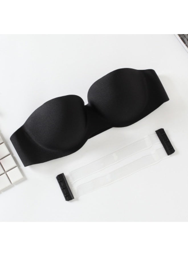 TAPIT Women's Strapless Backless Bra Push-Up Transparent Back Strapless Bra Underwire With Multi Bra Strap (Black) - Image 1