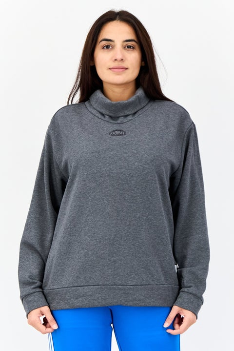 Women Sportswear Fit Long Sleeve Outdoor Sweatshirt, Dark grey