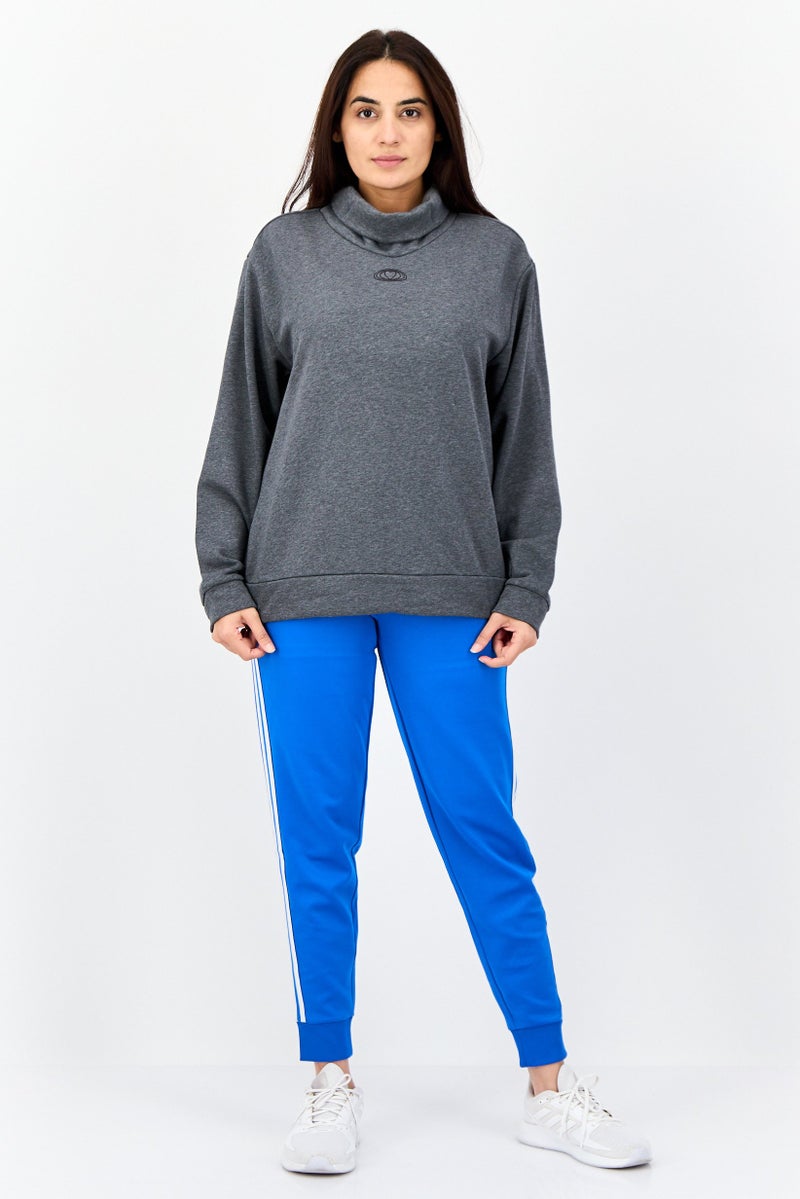 Adidas Women Sportswear Fit Long Sleeve Outdoor Sweatshirt, Dark grey - Image 3