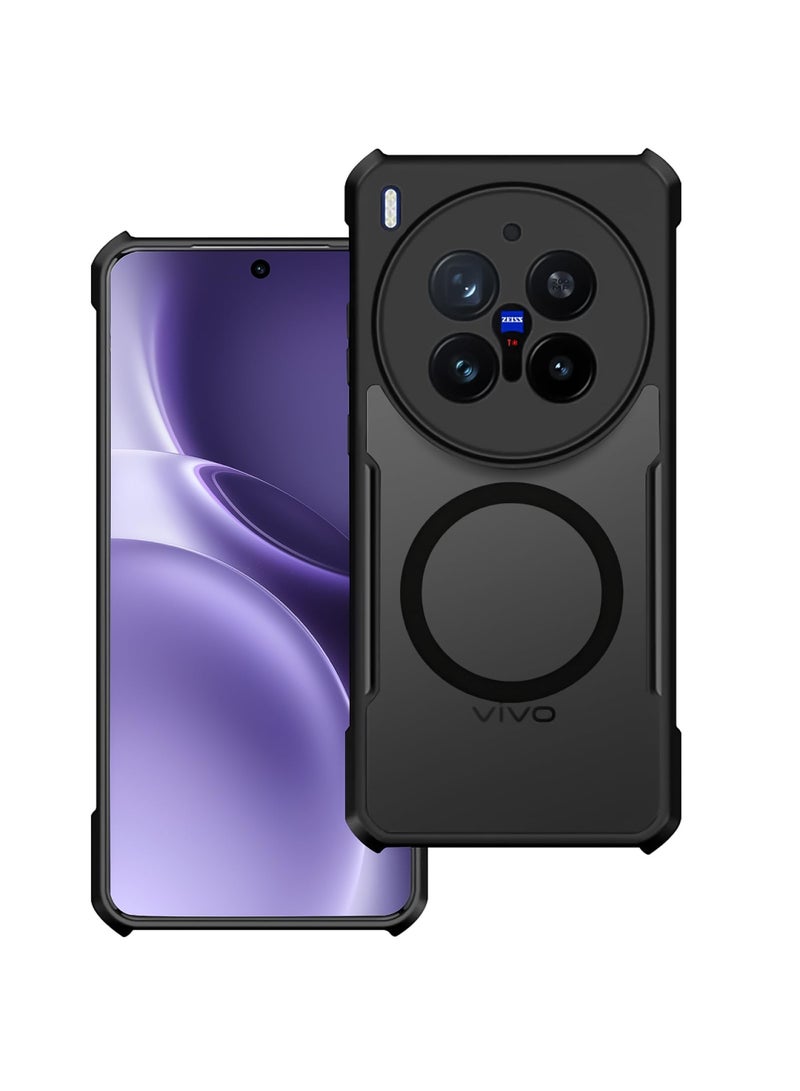 Adando for Vivo X300 Pro Case, Wireless Charging Compatible, TPU+PC Shockproof Mobile Cover, Compatible with Magnetic Back Cover, Anti-Fingerprint Matte Semi（Transparent Casing） - Image 1