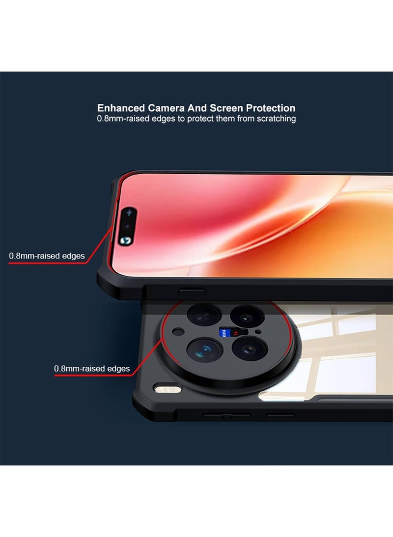 Adando for Vivo X300 Pro Case, Wireless Charging Compatible, TPU+PC Shockproof Mobile Cover, Compatible with Magnetic Back Cover, Anti-Fingerprint Matte Semi（Transparent Casing） - Image 2