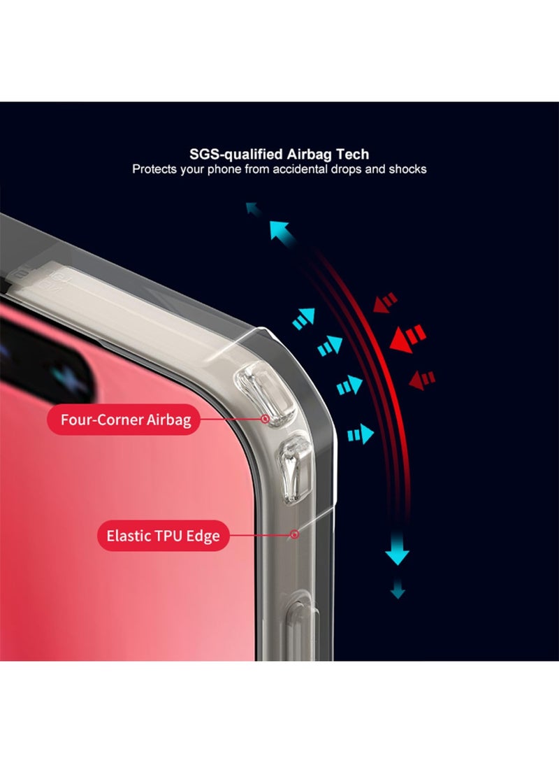 Adando for Vivo X300 Pro Case, Wireless Charging Compatible, TPU+PC Shockproof Mobile Cover, Compatible with Magnetic Back Cover, Anti-Fingerprint Matte Semi（Transparent Casing） - Image 3