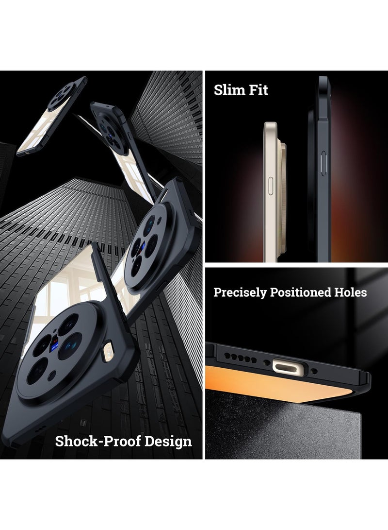 Adando for Vivo X300 Pro Case, Wireless Charging Compatible, TPU+PC Shockproof Mobile Cover, Compatible with Magnetic Back Cover, Anti-Fingerprint Matte Semi（Transparent Casing） - Image 4