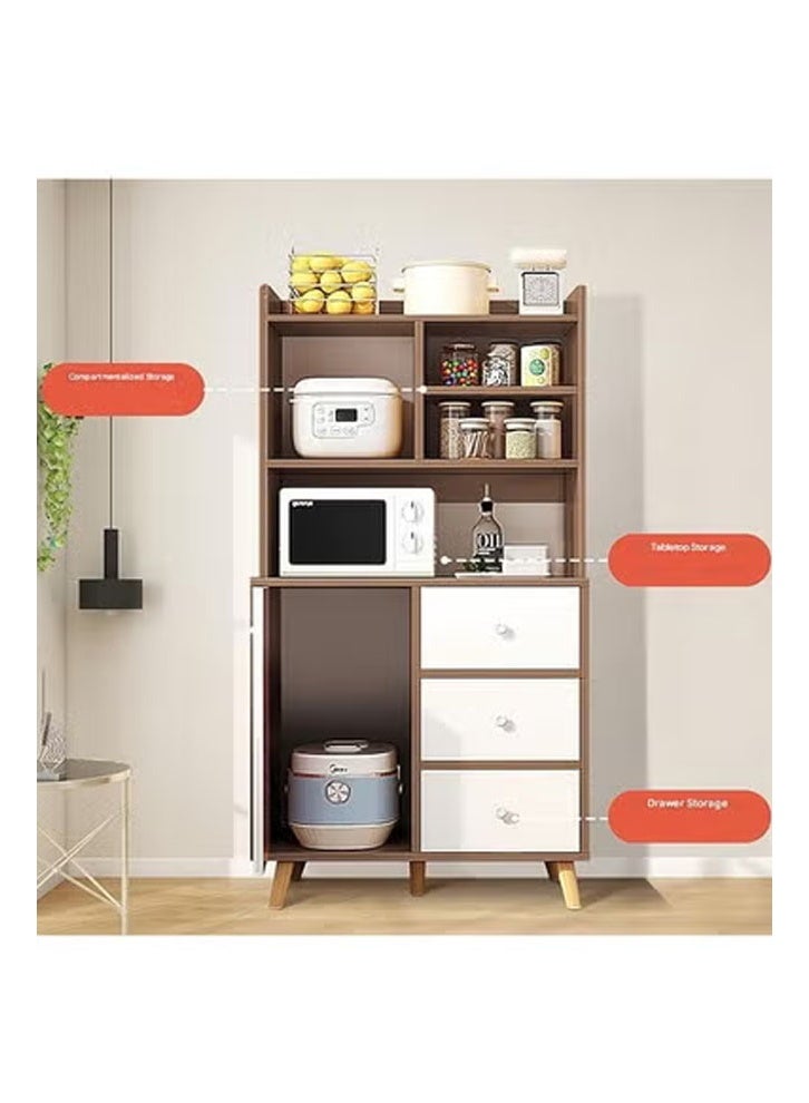 keke Modern Kitchen Pantry Cabinet with Drawers and Drop Down Door for Living Room Dining Room Sideboard - Image 5