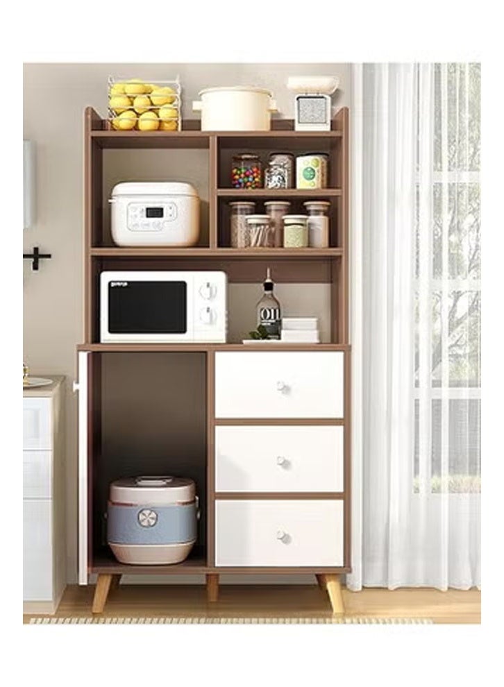 keke Modern Kitchen Pantry Cabinet with Drawers and Drop Down Door for Living Room Dining Room Sideboard - Image 2