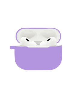 Suitable For Airpods Pro2 Protective Case Silicone Case Airpods4 Apple Wireless Bluetooth Headset Case-Color:Light Purple (with Hanging Ears 1.2mm)-Applicable Models:Airpods 1/2 Pearlescent Bag Packaging