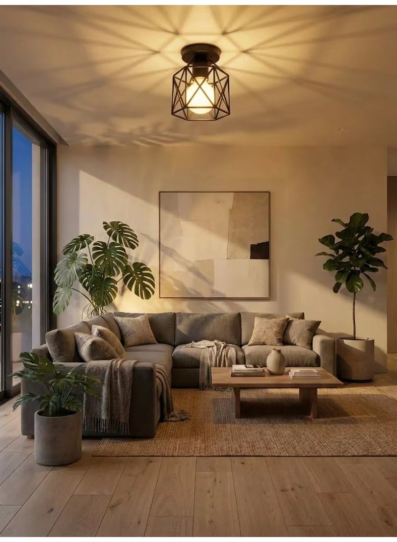 الحياة المريحة مصباح سقف LED حديث من SageLiving مقاس 12 سم - تركيب حديدي هندسي للممر وغرفة المعيشة - مصباح أسود موفر للطاقة (8-15㎡) - Image 5