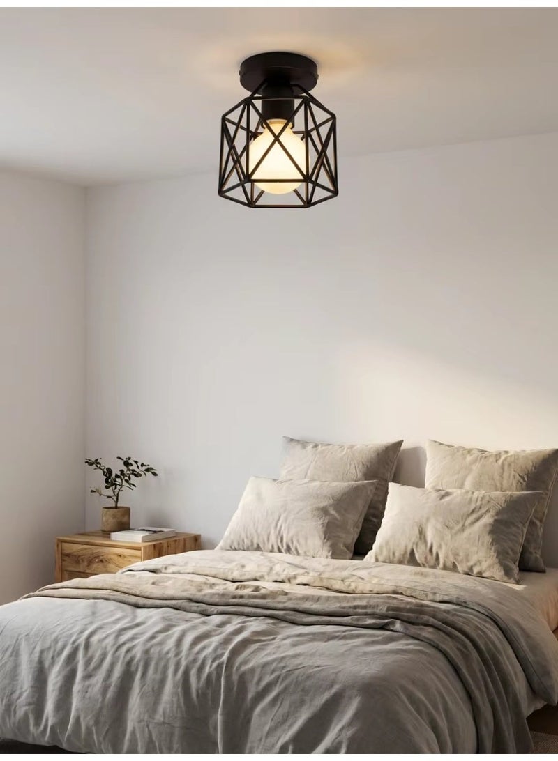 الحياة المريحة مصباح سقف LED حديث من SageLiving مقاس 12 سم - تركيب حديدي هندسي للممر وغرفة المعيشة - مصباح أسود موفر للطاقة (8-15㎡) - Image 4