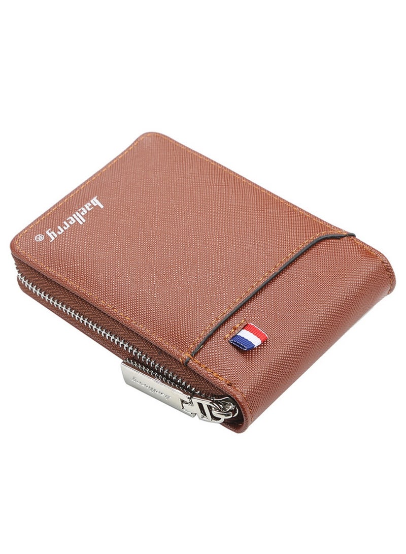 WAOKN Unisex RFID Blocking Zip-Around Card Wallet, Premium Crosshatch PU Leather Accordion Card Holder with 9 Card Slots ID Window & Coin Pocket,  Credit Debit Card Holder Money Wallet for Men Women ,Slim Compact 11x8x2cm Anti-Theft Wallet for Business & Daily Use,BLACK - Image 1