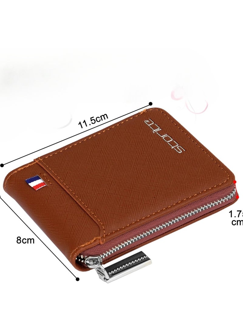 WAOKN Unisex RFID Blocking Zip-Around Card Wallet, Premium Crosshatch PU Leather Accordion Card Holder with 9 Card Slots ID Window & Coin Pocket,  Credit Debit Card Holder Money Wallet for Men Women ,Slim Compact 11x8x2cm Anti-Theft Wallet for Business & Daily Use,BLACK - Image 3