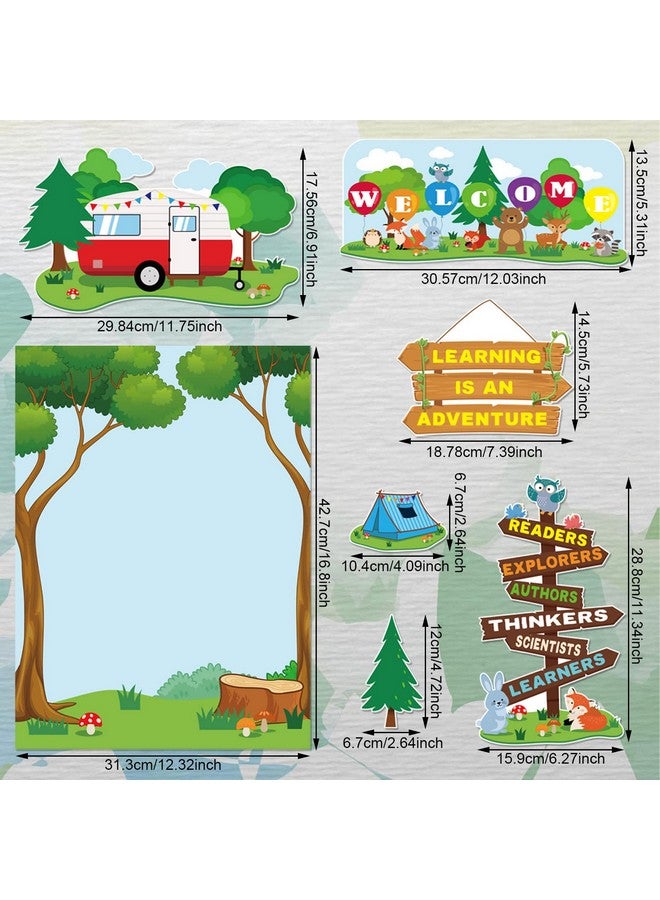 68 Pcs Woodland Bulletin Board Set Camping Bulletin Board Decorations Jungle Animal Tents Cutouts Camping Forest Theme Classroom Bulletin Board Welcome Sign For Back To School Home Teacher Supplies