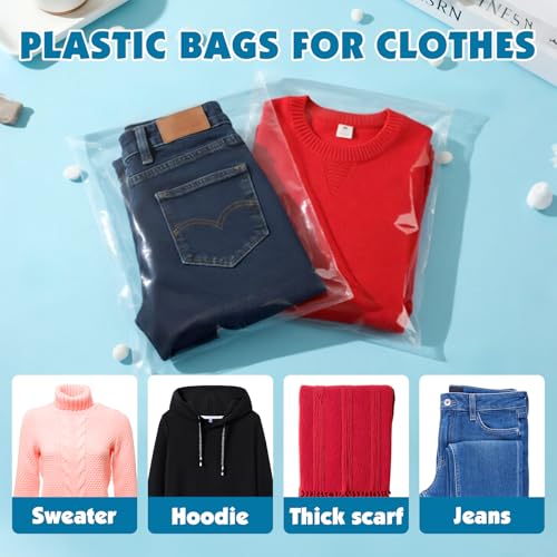 NUITPY 75 Pcs Clear Cellophane Bags, 12x16 Inch Resealable Poly Bag, Self Sealing Shirt Bags, Clear Bag for Clothes, magazine, postcard - Image 4