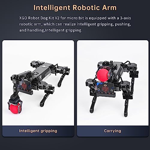 EF ELECFREAKS ELECFREAKS microbit Robotic Dog Xgo V2 Kit, 15 Movable Joint DIY Programmable Full Metal Bionic Robot Kit, STEM Educational Project for Open Source Hardware(Without Micro:bit) - Image 3