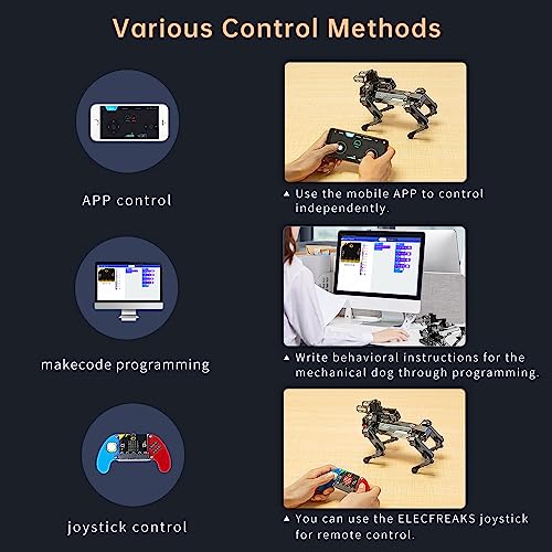 EF ELECFREAKS ELECFREAKS microbit Robotic Dog Xgo V2 Kit, 15 Movable Joint DIY Programmable Full Metal Bionic Robot Kit, STEM Educational Project for Open Source Hardware(Without Micro:bit) - Image 5