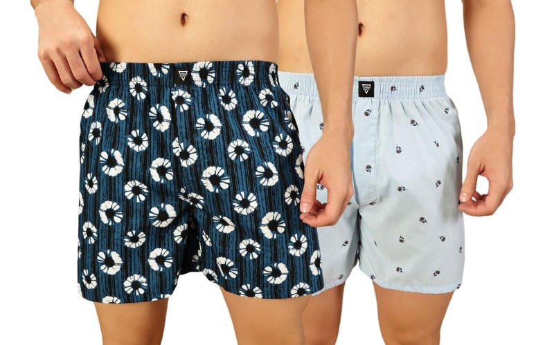 Thomas Scott Men's 100% Cotton Printed Boxer Shorts | Regular Fit | Soft & Breathable Innerwear | Pack of 2 | TSBPO2010_Multicolor10 - Image 1