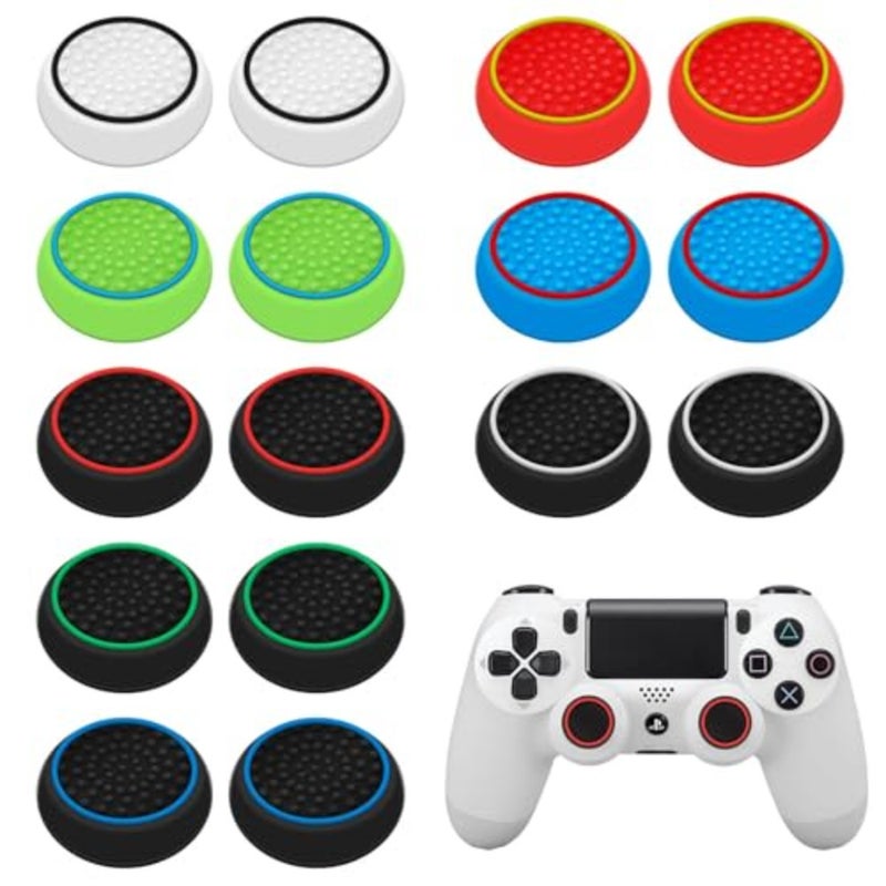 8 Pairs Controller Thumb Grips Replacement for ps4/ps5, Silicone Joystick Caps, Anti-Slip Anti-Scratch Thumb Grips Caps Cover Analog Stick for Ps5/Ps4 - Image 1