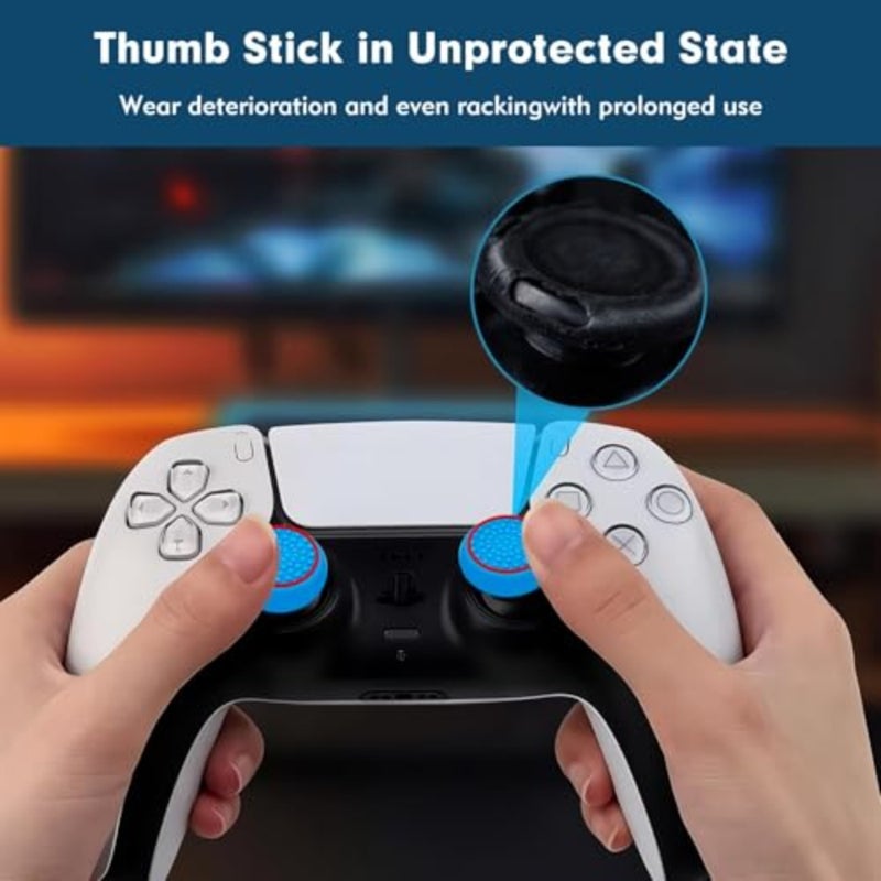 8 Pairs Controller Thumb Grips Replacement for ps4/ps5, Silicone Joystick Caps, Anti-Slip Anti-Scratch Thumb Grips Caps Cover Analog Stick for Ps5/Ps4 - Image 4