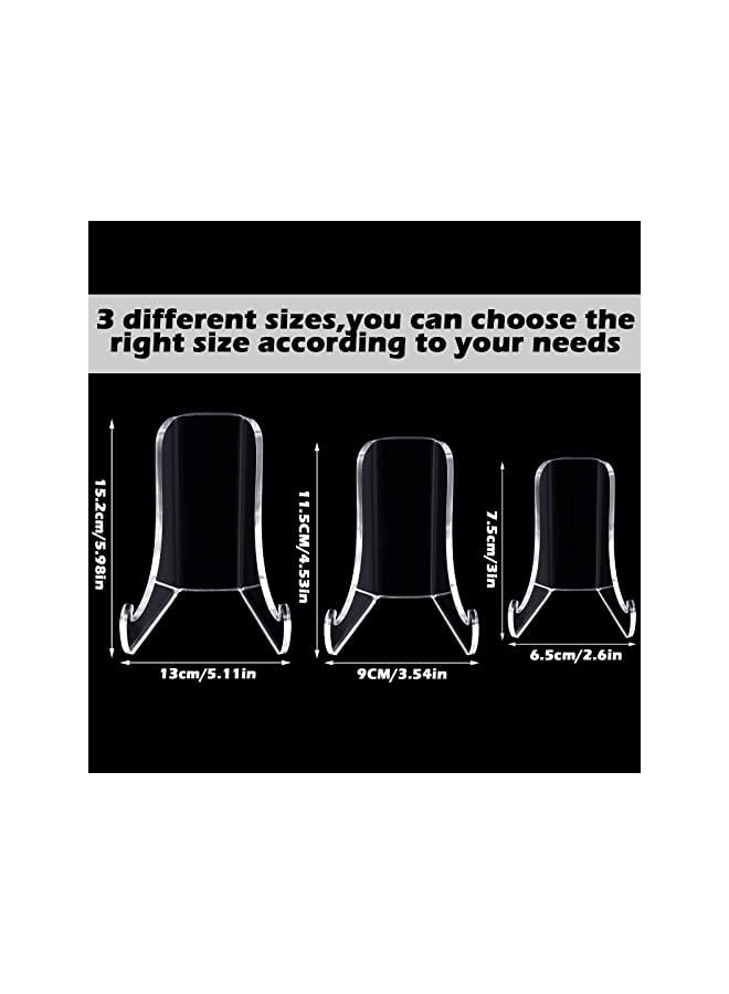 The Bros 2 Pieces Acrylic Plate Stands Clear Acrylic Easels Display Stands with Deep Support Shelves for Display Card Holder Photos Book Picture Table Top Holder Home Decors (3.5 x 3.5 x 4.5 Inch)  - Image 4