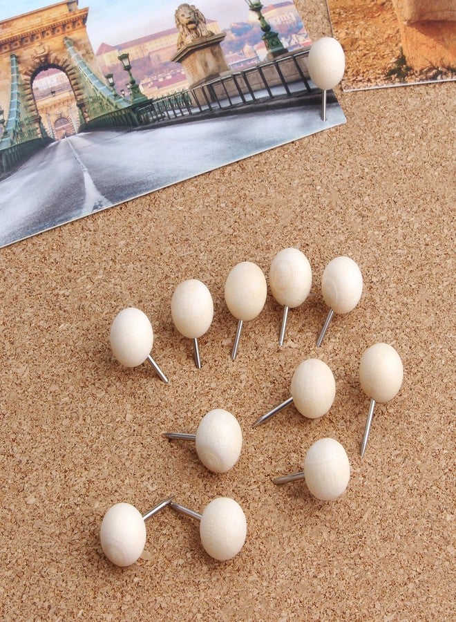 Yalis Wood Push Pins 120 Pcs,Decorative Wooden Thumb Tacks for Corkboard and Bulletin Board (120 pcs Map Tacks) - Image 5