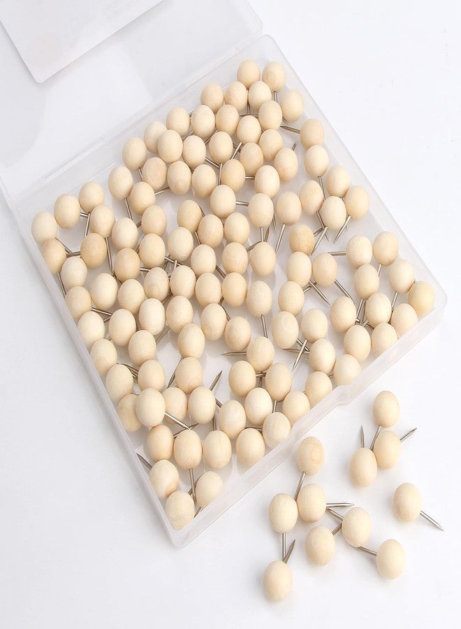 Yalis Wood Push Pins 120 Pcs,Decorative Wooden Thumb Tacks for Corkboard and Bulletin Board (120 pcs Map Tacks) - Image 2
