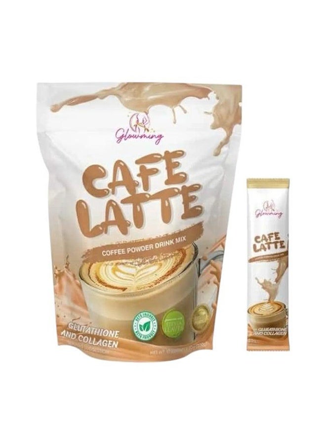 غلومنج سي سي جلوومينج - كافيه لاتيه - مزيج مشروب مسحوق القهوة - 10 أكياس × 20 جم - Image 1