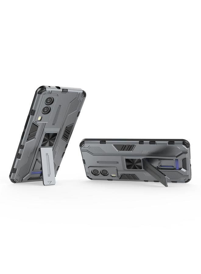 erorex Case For vivo V21e 5G Supersonic PC + TPU Shock-proof Protective Case with Holder - Image 4